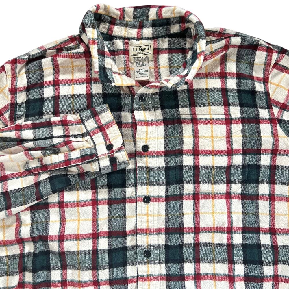 L.L. Bean Men’s Scotch Plaid Flannel Shirt | Traditional Fit | Size L